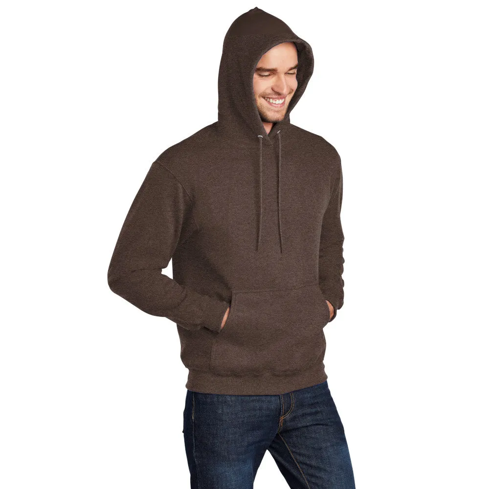 Port & Company® Core Fleece Pullover Hooded Sweatshirt - Heather Dark Chocolate Brown