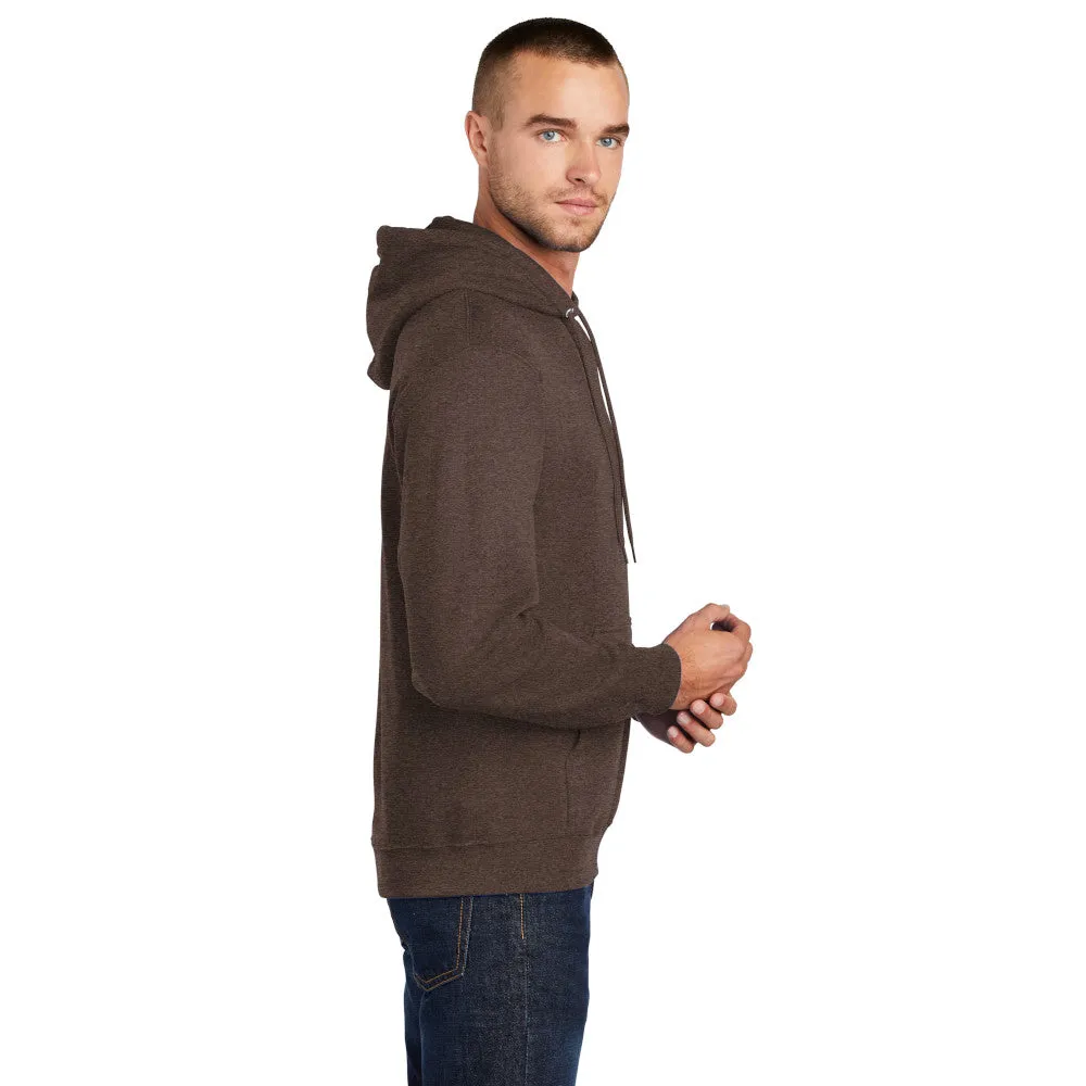 Port & Company® Core Fleece Pullover Hooded Sweatshirt - Heather Dark Chocolate Brown