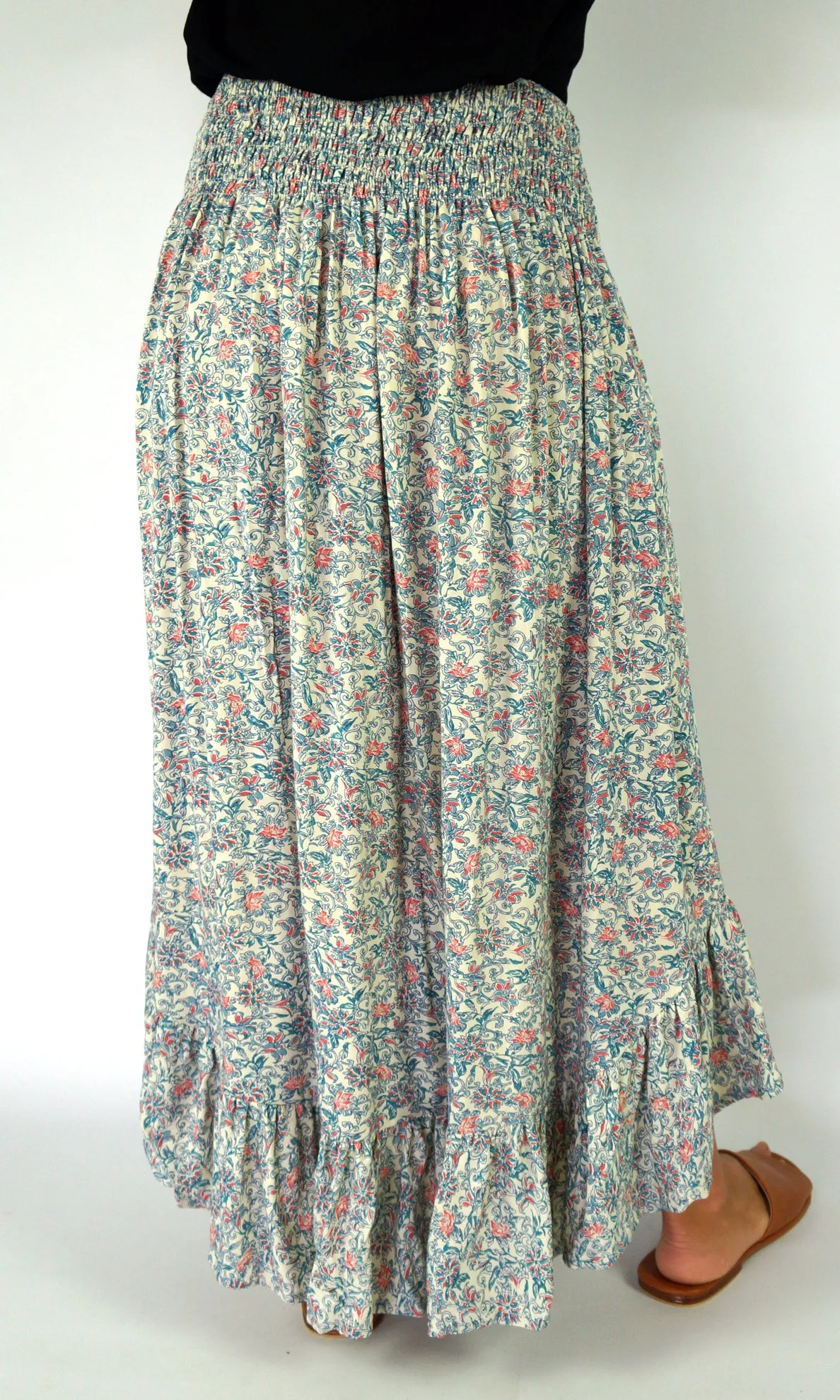 Rayon Skirt Tangelo Madras, More Colours