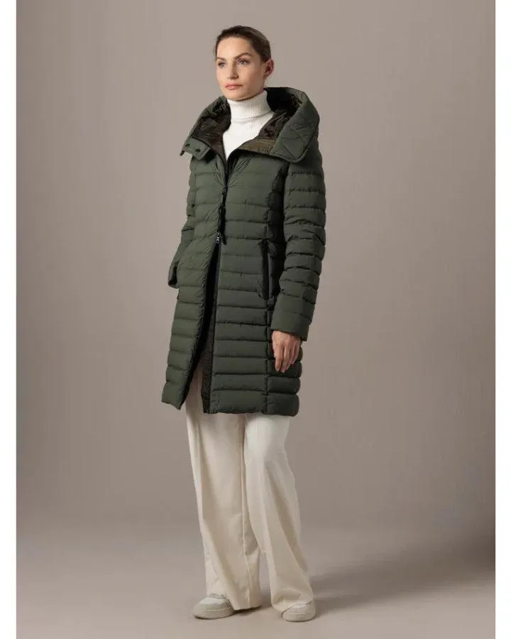 Ruth Knee Length Hooded Down Coat