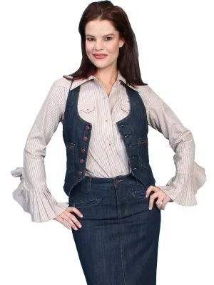 Scully Womens Denim Cotton Blend Racer Back Skirt Suit