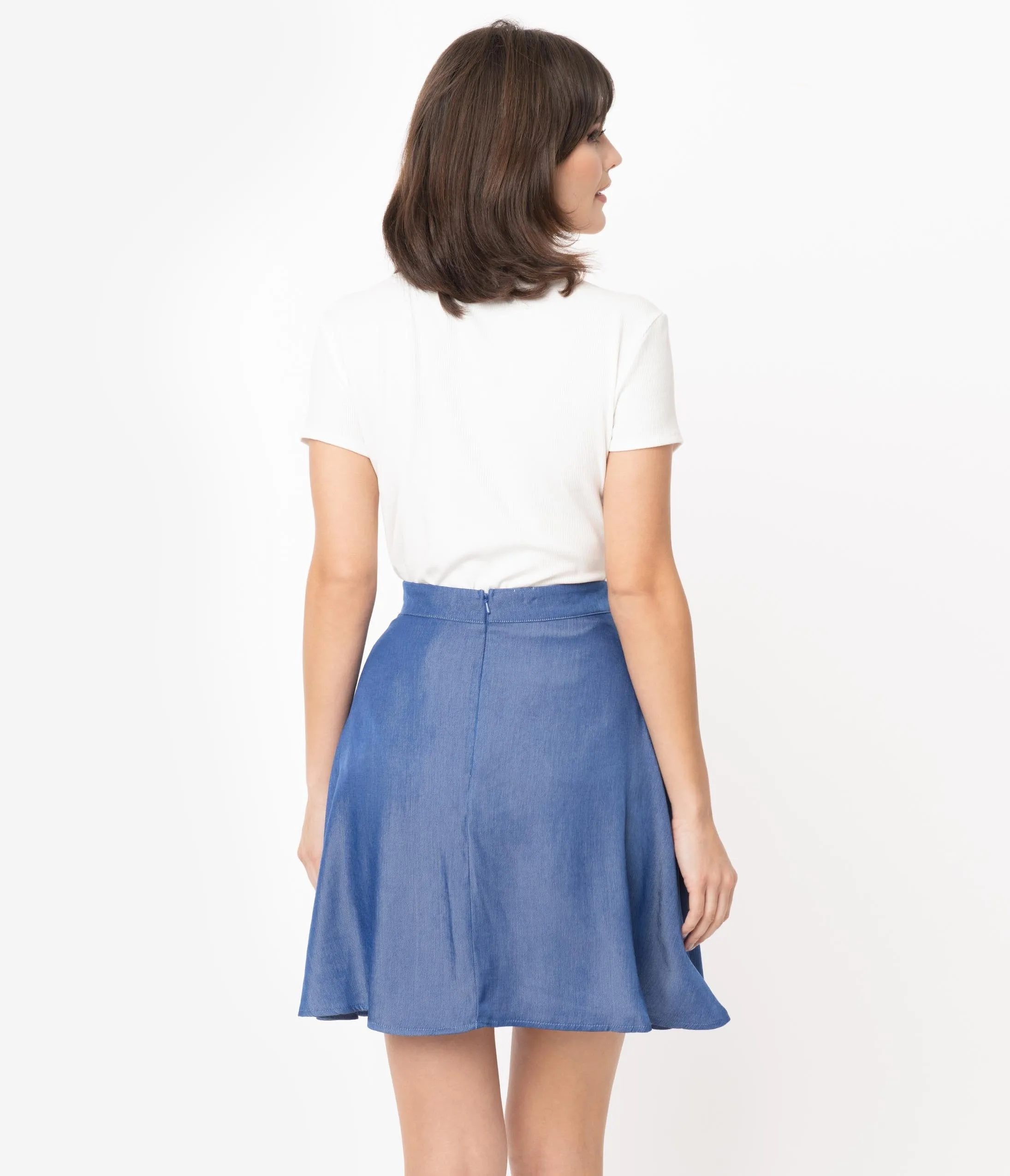 Smak Parlour 1960s Chambray Sitting Pretty Skirt