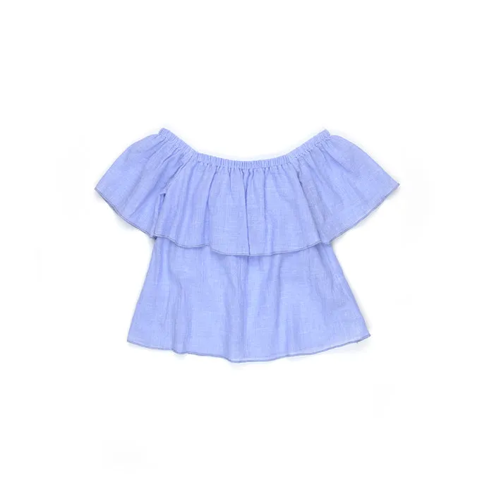 Sudo Mini Isla Off Shoulder Top - Sky Blue