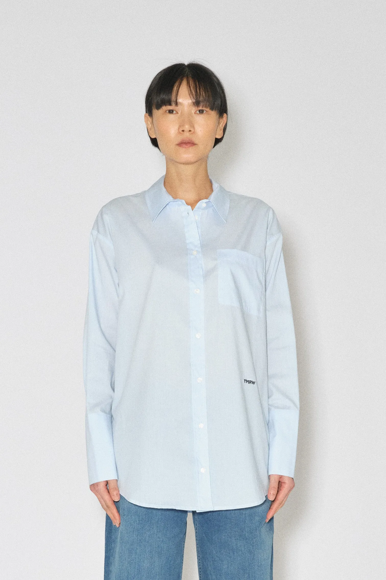 TMRW Jane Crisp Oversize Shirt - Sky Blue