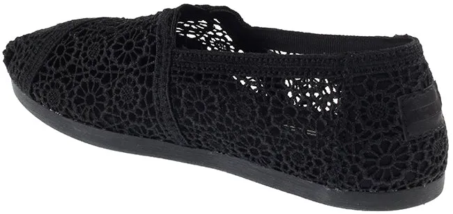 Toms Shoes Womens Moroccan Crochet Alpargata Black