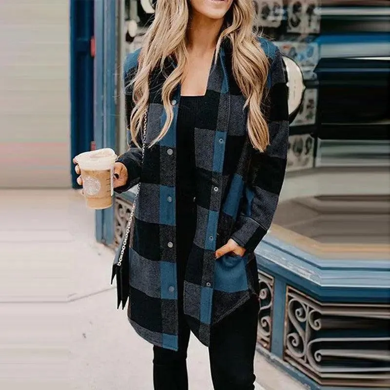 Vintage Loose Plaid Plus Size Winter Shirts