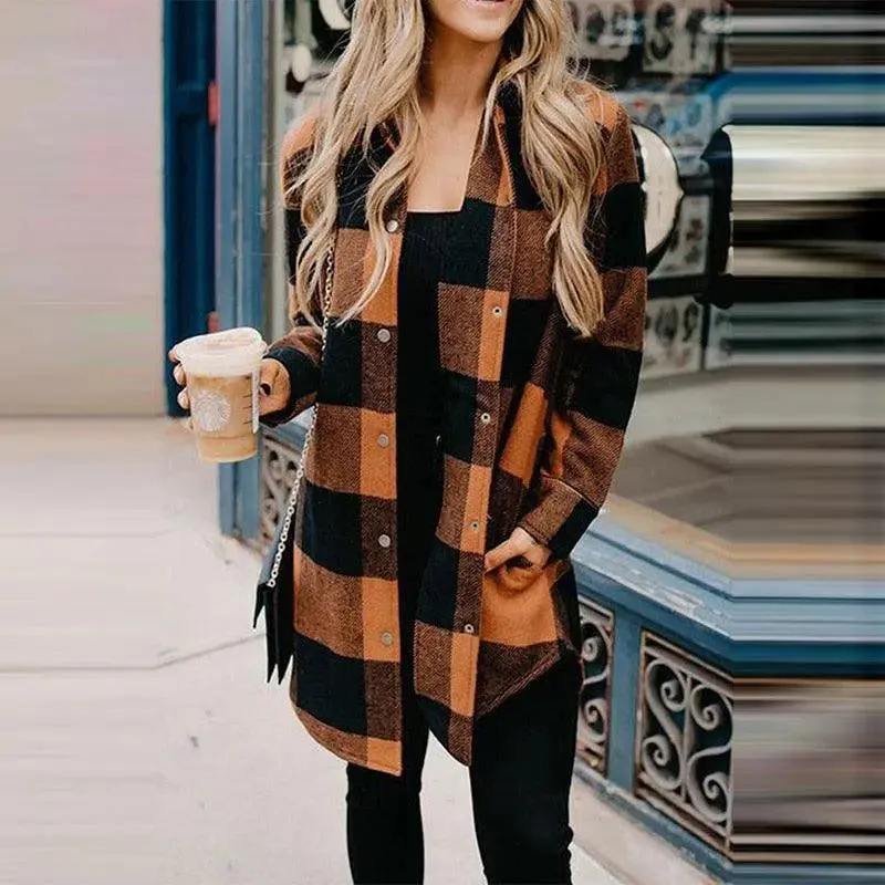 Vintage Loose Plaid Plus Size Winter Shirts