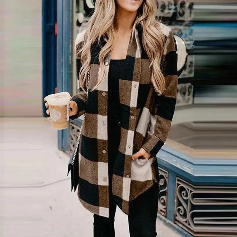 Vintage Loose Plaid Plus Size Winter Shirts