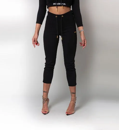 Women's Cannes Black Tracksuit Joggers