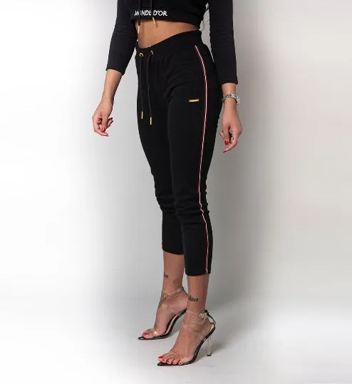 Women's Cannes Black Tracksuit Joggers