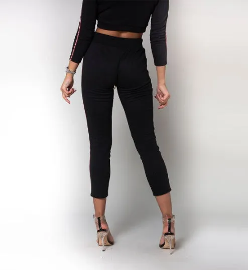 Women's Cannes Black Tracksuit Joggers