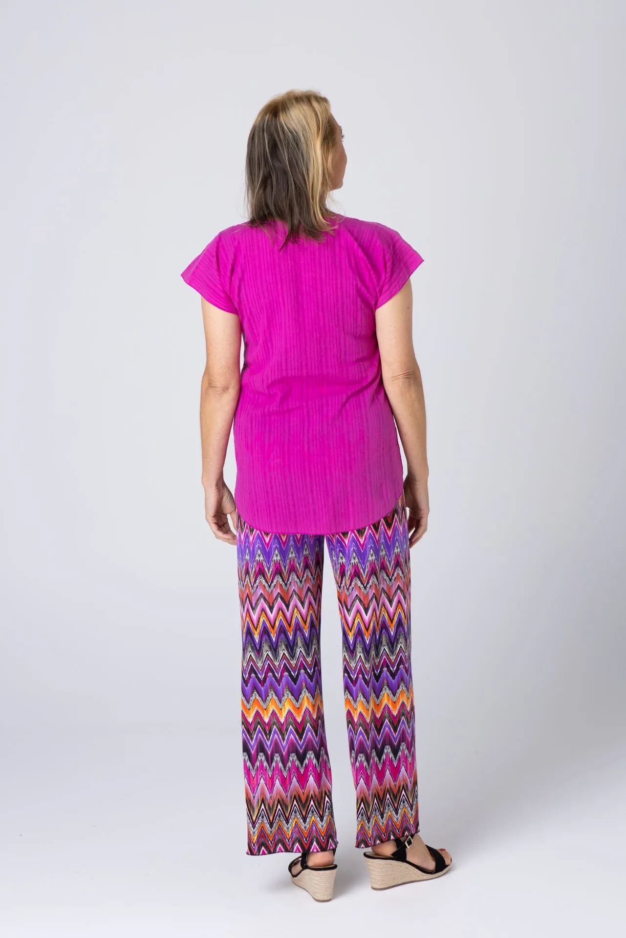 Zag Wide Leg Jersey Palazzo Pants