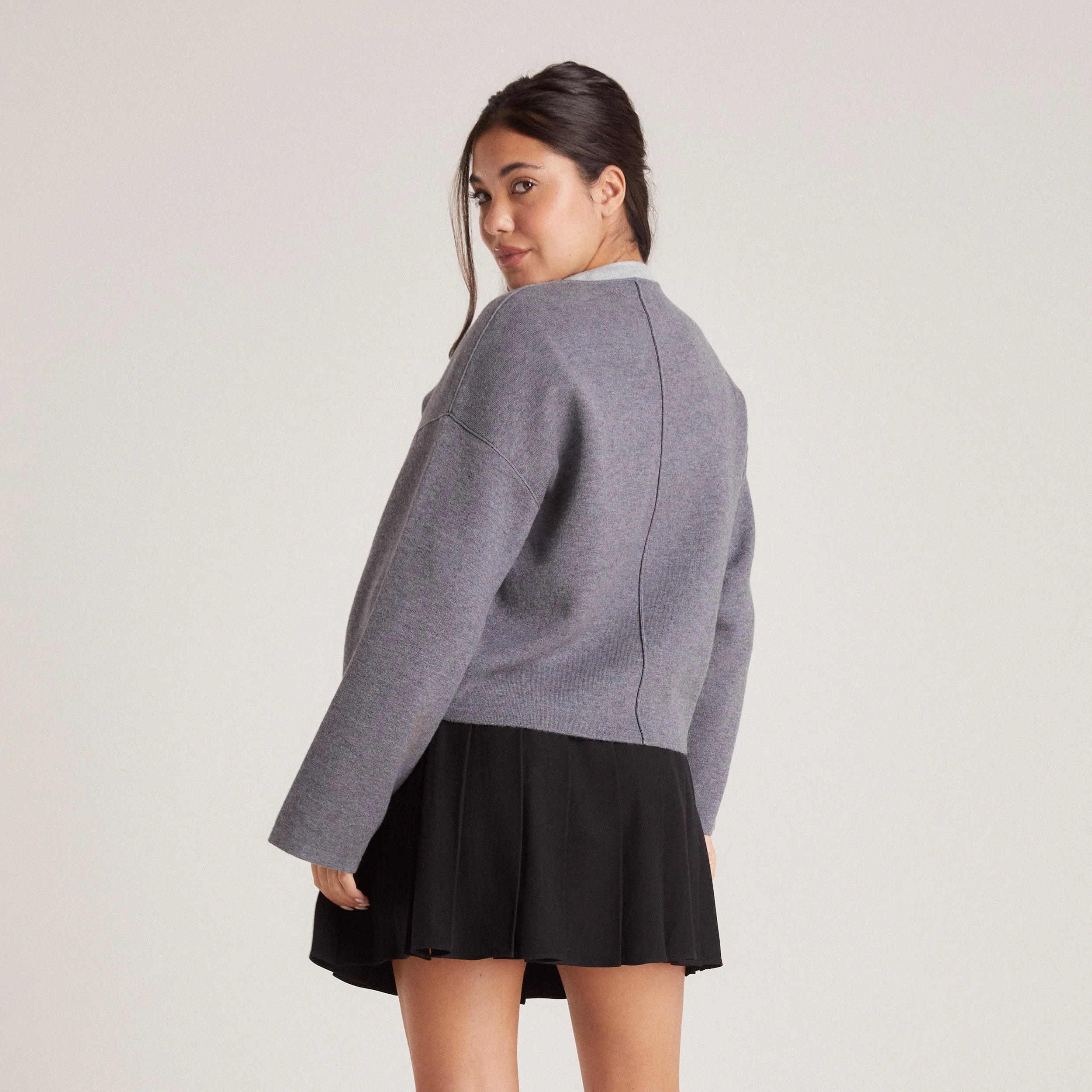 Zip-Up Cardigan - Charcoal