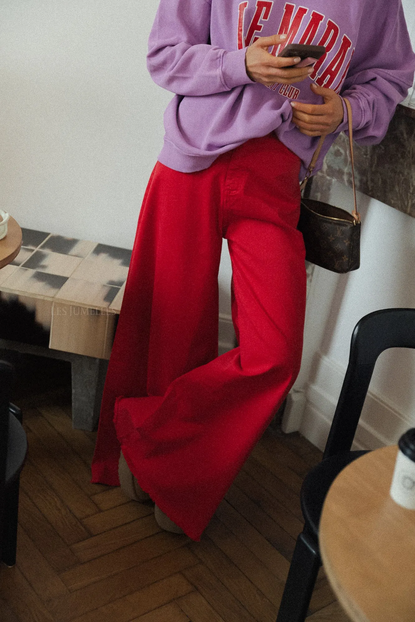 Zola wide legged trousers red